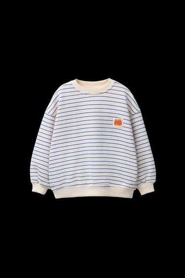 SUDADERA RAYAS - Azul / Blanco de Zara - Imagen 0