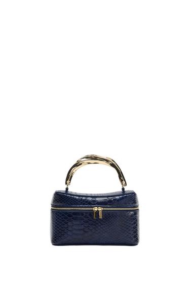 BOLSO VANITY EFECTO RELIEVE - Azul Marino de Zara