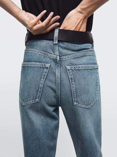 Jeans wide leg tiro alto - Azul medio de Zara