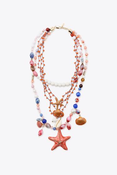 Zara MARINE CHARM BEAD NECKLACE - Multicolored