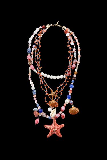 MARINE CHARM BEAD NECKLACE - Multicoloured by Zara - Image 0