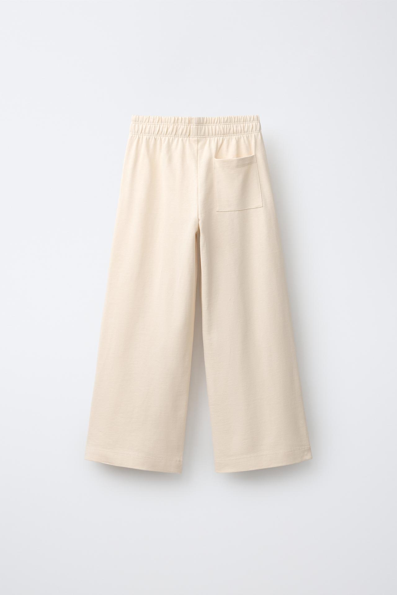 HEAVYWEIGHT WIDE LEG PANTS — Ecru