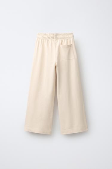 PANTALON À JAMBES LARGES HEAVY WEIGHT - Écru de Zara - Image 1