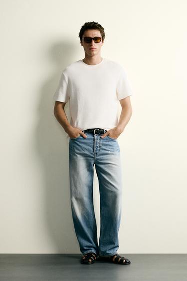 Zara 標準版泡泡紗 T 恤 - 磨白色 - 圖片 0