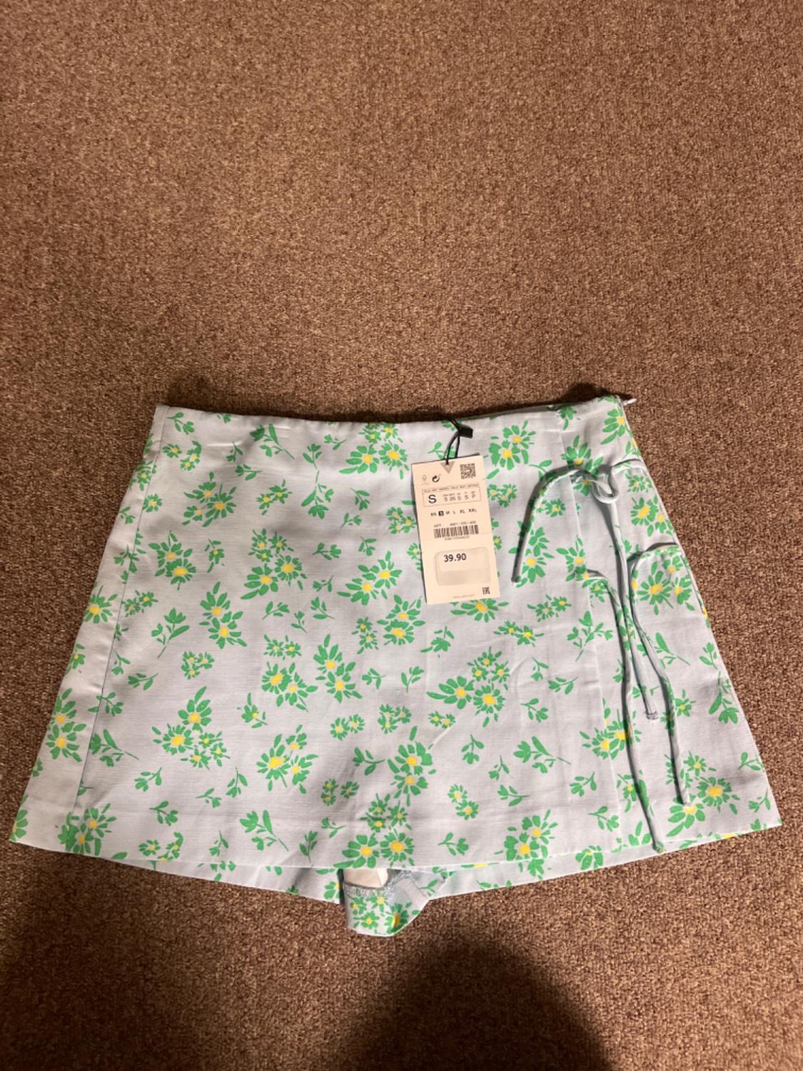FALDA PANTALÓN CON LINO ESTAMPADA