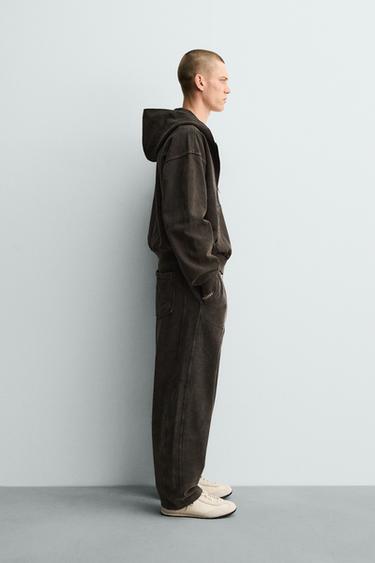 PANTALÓN JOGGER BALLOON FIT LAVADO - Marrón escuro de Zara