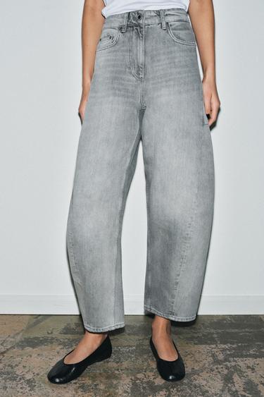 ZW COLLECTION ANKLE balloon mid-waist JEANS - Grey by Zara