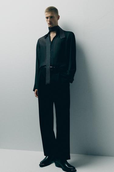 LIMITED EDITION SUIT TROUSERS WITH TAPING - Black by Zara