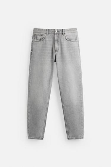 SLIM FIT TAPERED JEANS - Grey by Zara
