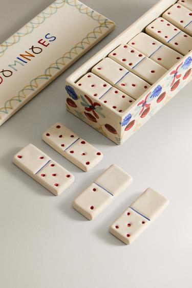 PAINTED CERAMIC DOMINO SET - Pinks by Zara - Image 3