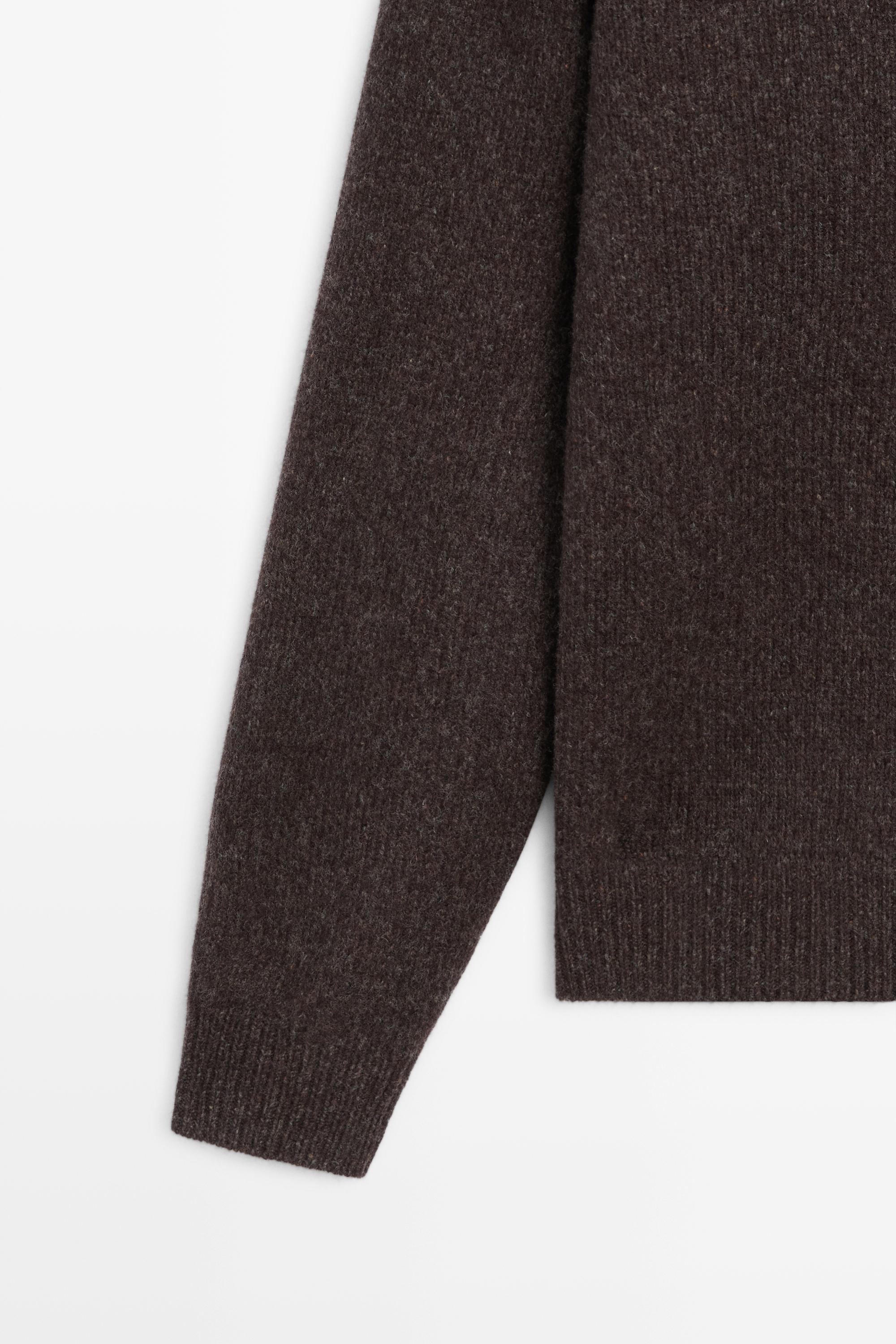 Pull polo en maille à boutons 100 % laine