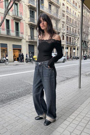 Zara KOMBINEERITUD PAIKADEGA SÄRK - Must - Pilt 0