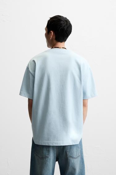 T-SHIRT HEAVYWEIGHT BASIQUE - Bleu clair de Zara - Image 2