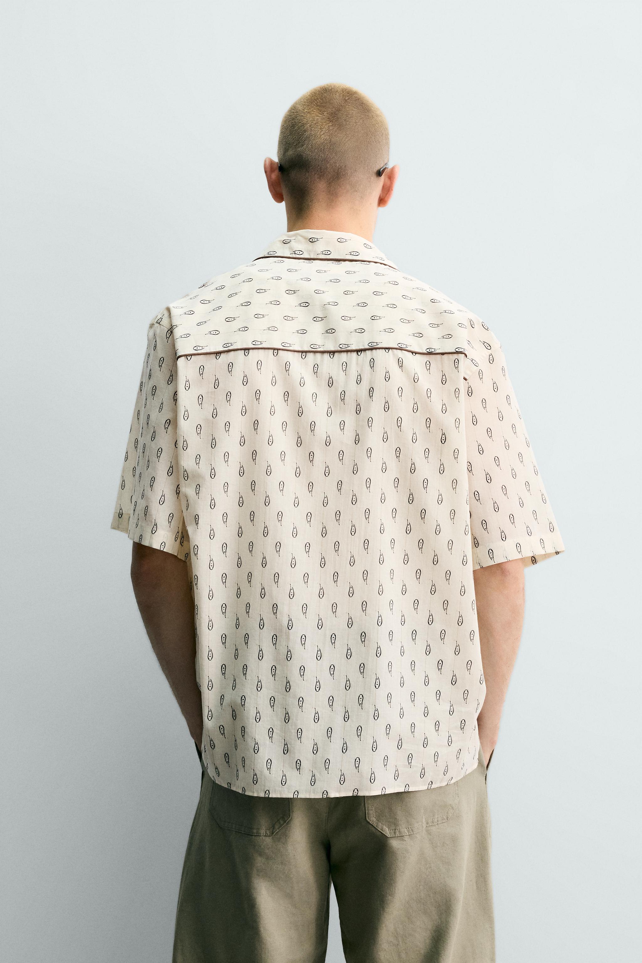 CHEMISE RELAXED FIT PAISLEY CONTRASTÉE
