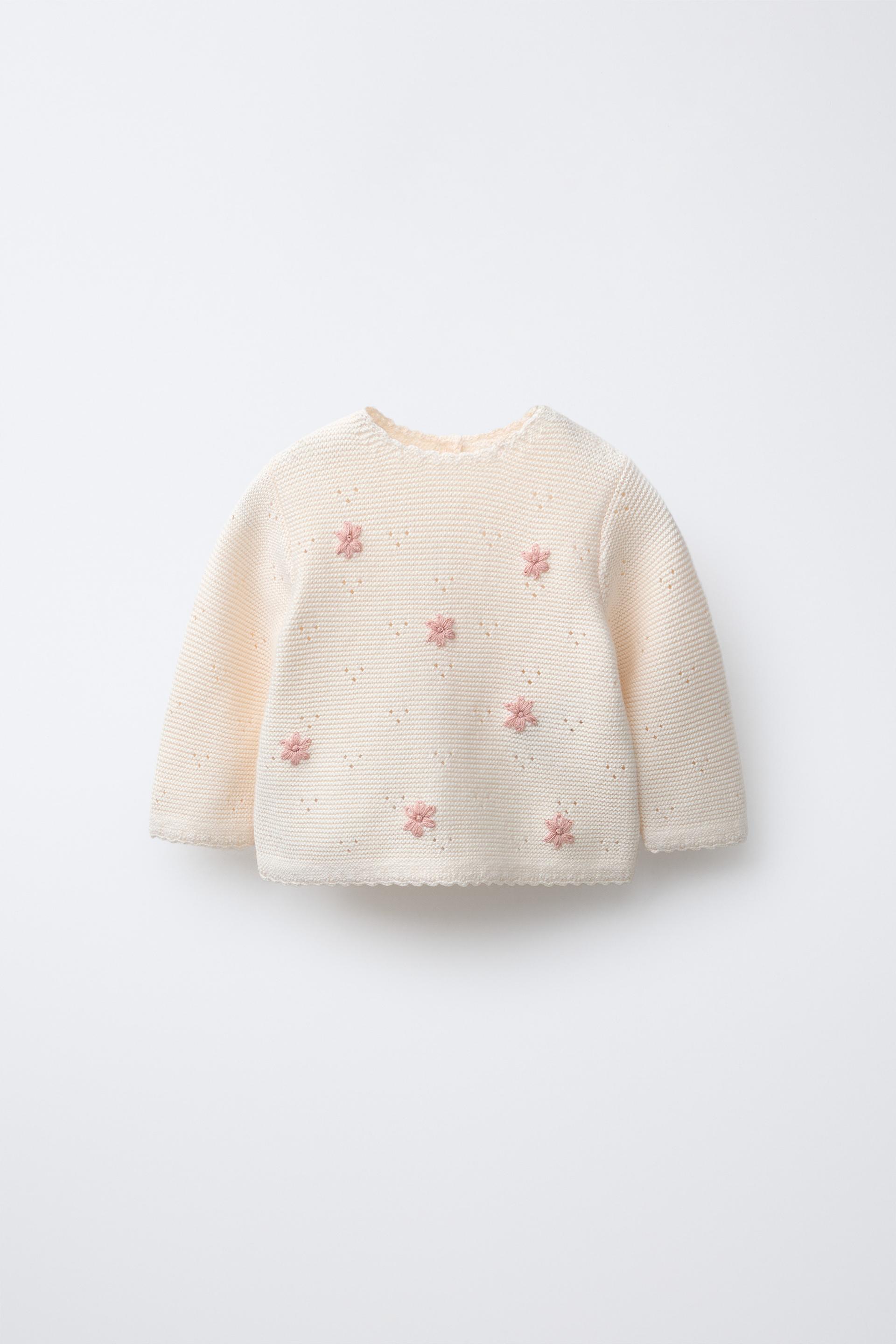 Knit Jumper With Embroidered Flowers