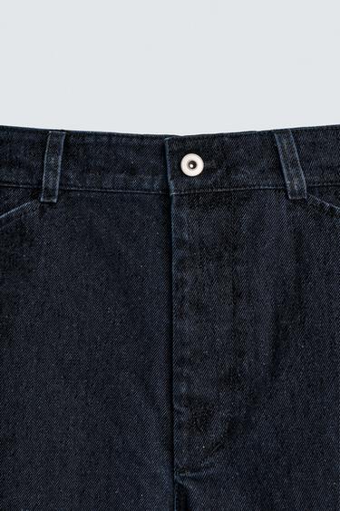 PANTALON RELAXED FIT FLOQUÉ - Bleu marine foncé de Zara - Image 8