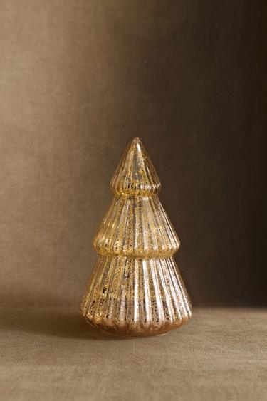 SMALL MOVING CHRISTMAS TREE DECORATION WITH LIGHT - Gold by Zara
