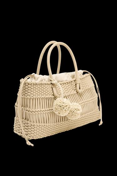 BRAIDED HANDBAG - Beige by Zara