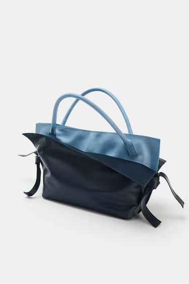 SAC EN CUIR À RABAT - Bleu marine de Zara - Image 2