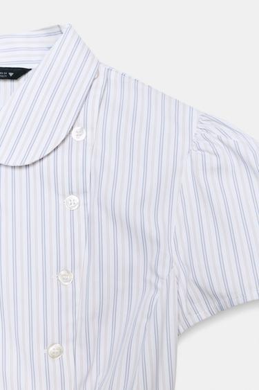 CHEMISE EN POPELINE À RAYURES - Gris / Beige de Zara - Image 8