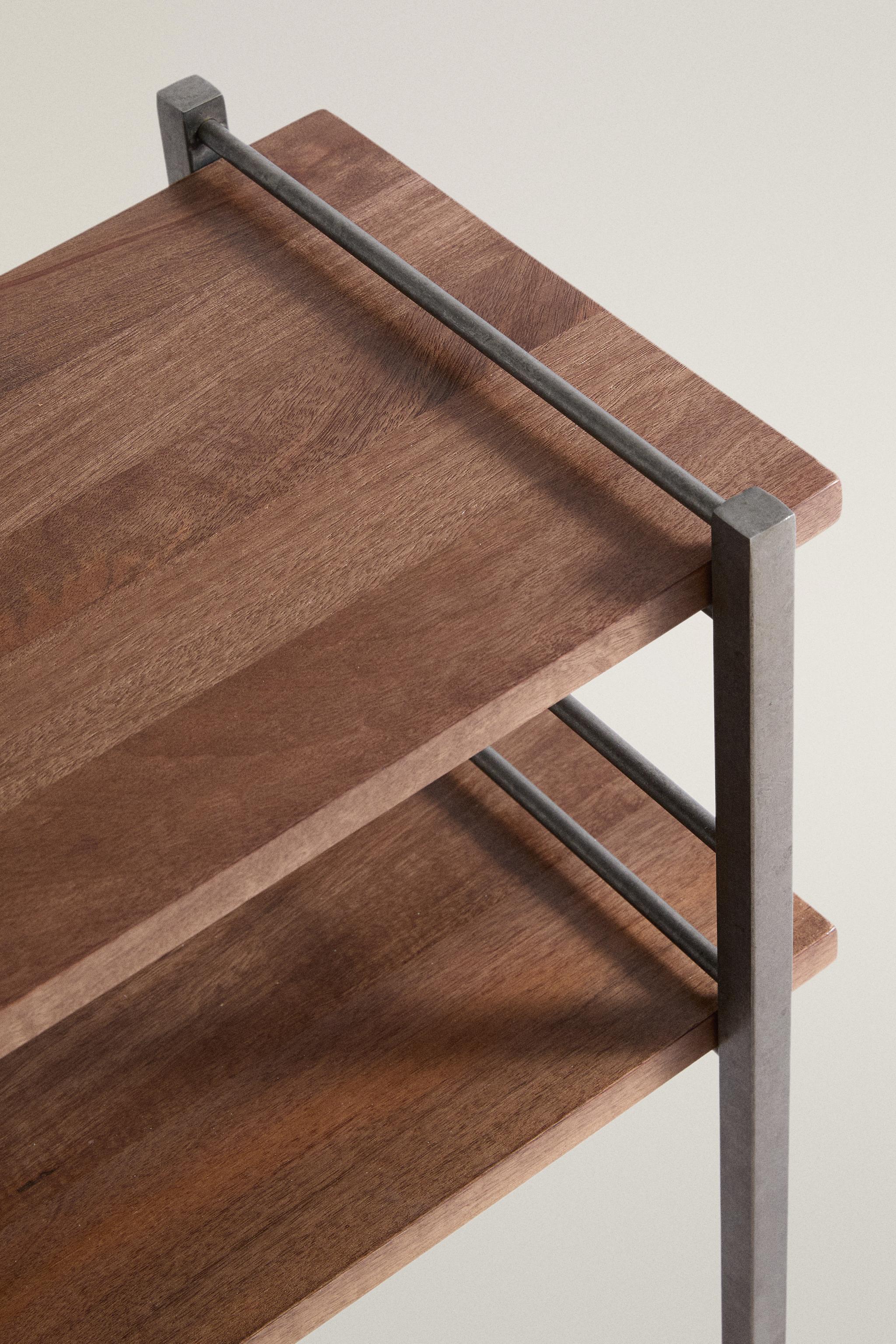 STEEL AND WOOD CONSOLE