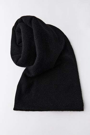 Zara BASIC KNIT SCARF - Black