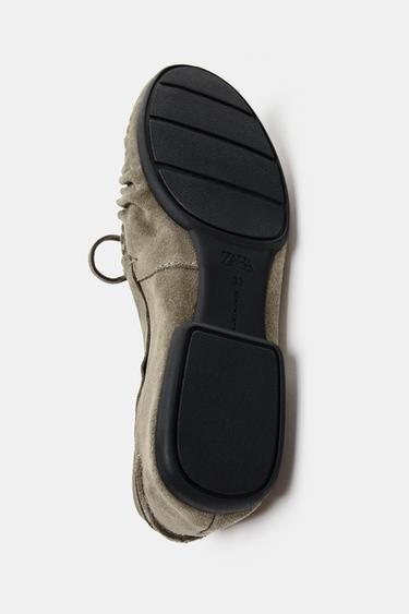 SPLIT SUEDE LOAFERS WITH TASSELS - Grey by Zara - Image 5