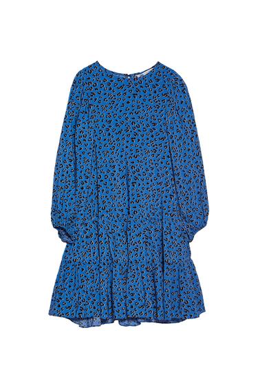 PRINTED DRESS WITH FRILLS