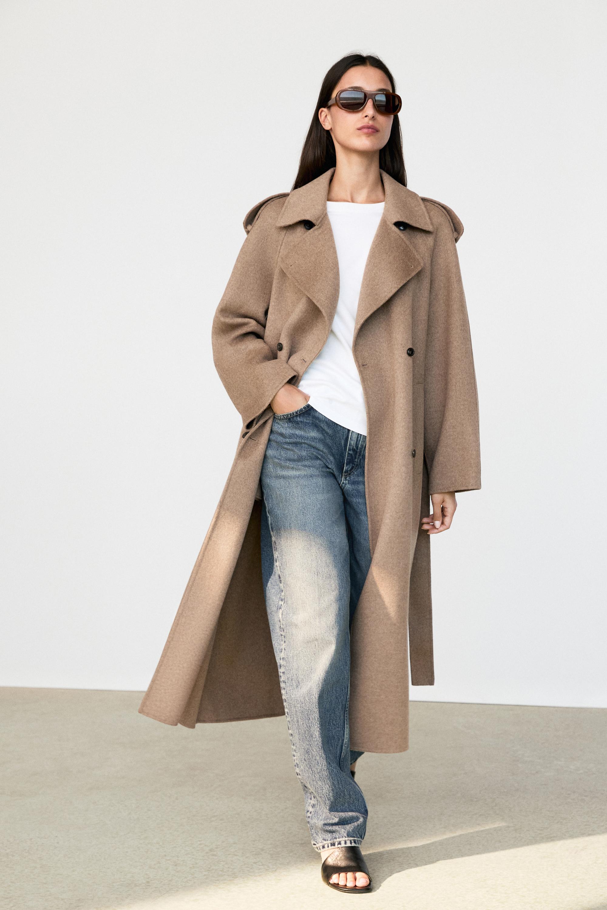Long wool blend trench coat - 211 | ZARA United States