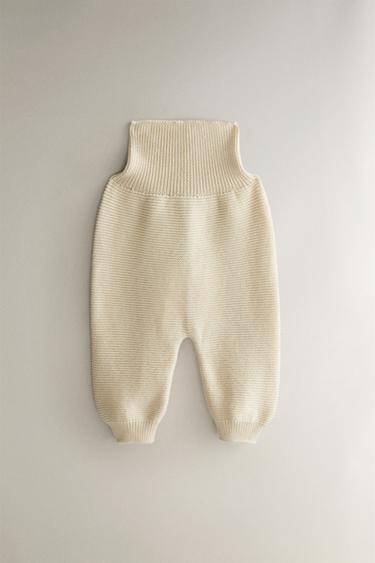 PANTALON À PIEDS BÉBÉ MAILLE - Écru de Zara - Image 0
