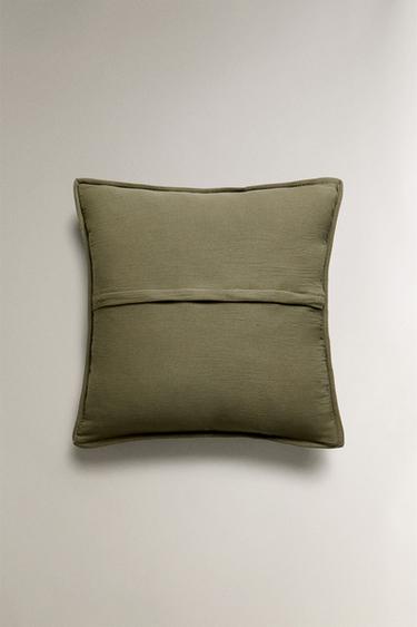 HOUSSE DE COUSSIN ÉDREDON MATELASSÉE À POIS - Vert de Zara - Image 3