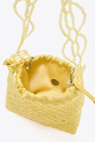 BEADED MINI BUCKET BAG - Yellow by Zara - Image 5