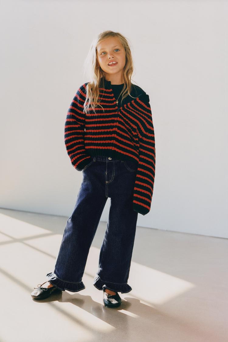 Jeans straight volantes