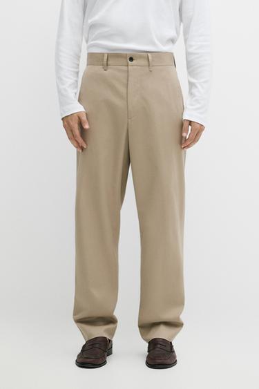 100% cotton wide-leg pants — Khaki 2