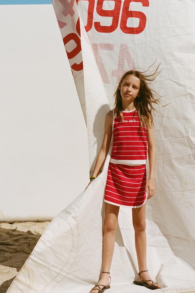 STRIPED TOWEL EFFECT SKIRT