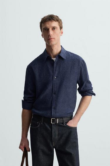 Zara FLOWY SHIRT - Indigo