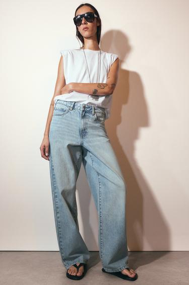 Zara ZW COLLECTION MID-RISE JEANS - Light blue