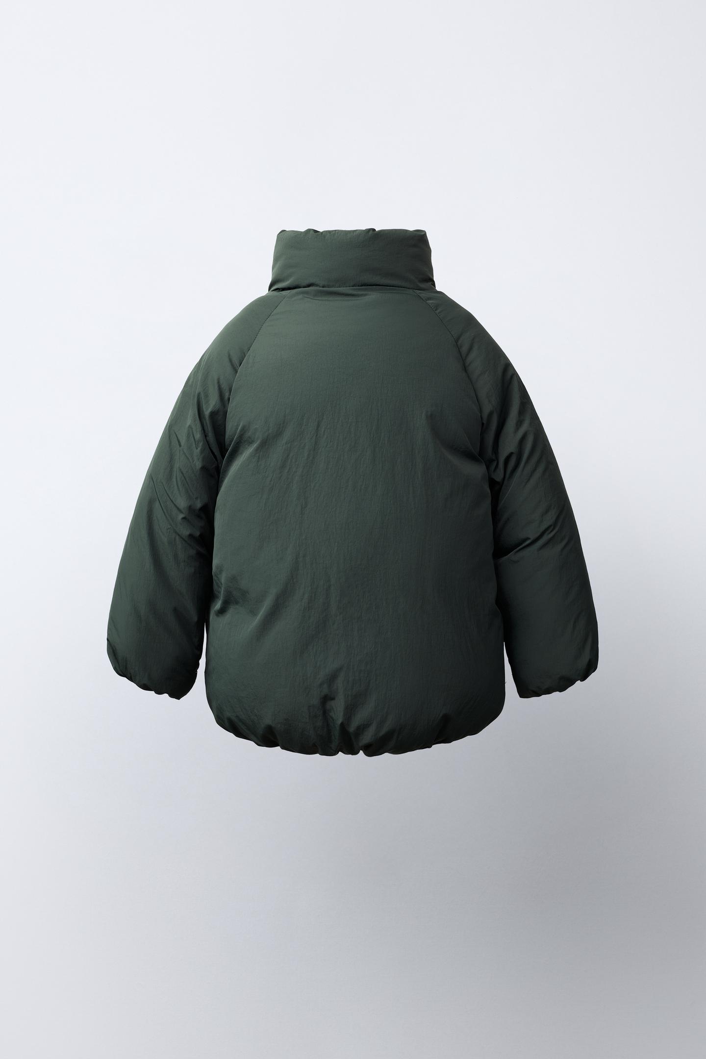 Детская куртка Zara Water-Repellent Puffer, цвет: Тёмный зелёный — фото 5