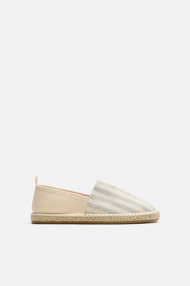 Zara STRIPED FABRIC ESPADRILLES - Multi-color