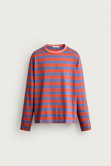 STRIPED LONG SLEEVE T-SHIRT — Red 1