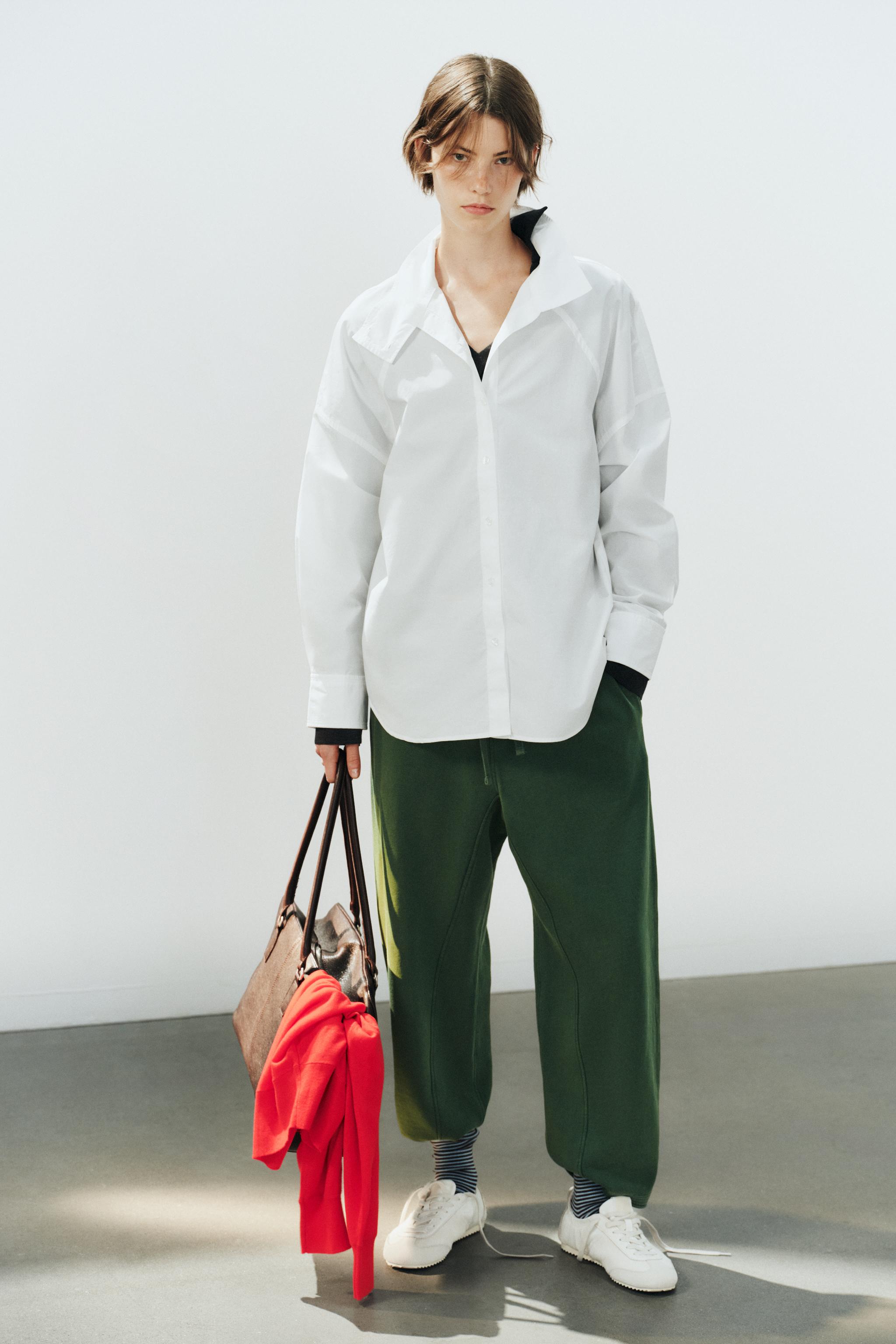オーバーサイズハイネックシャツ - ホワイト | ZARA Japan / 日本