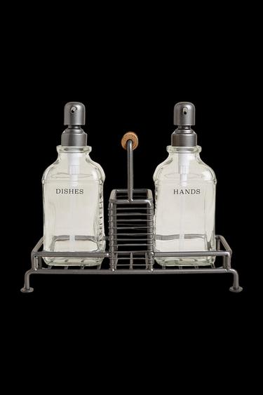 DOUBLE KITCHEN DISPENSER WITH STAND - Steel by Zara - Image 0