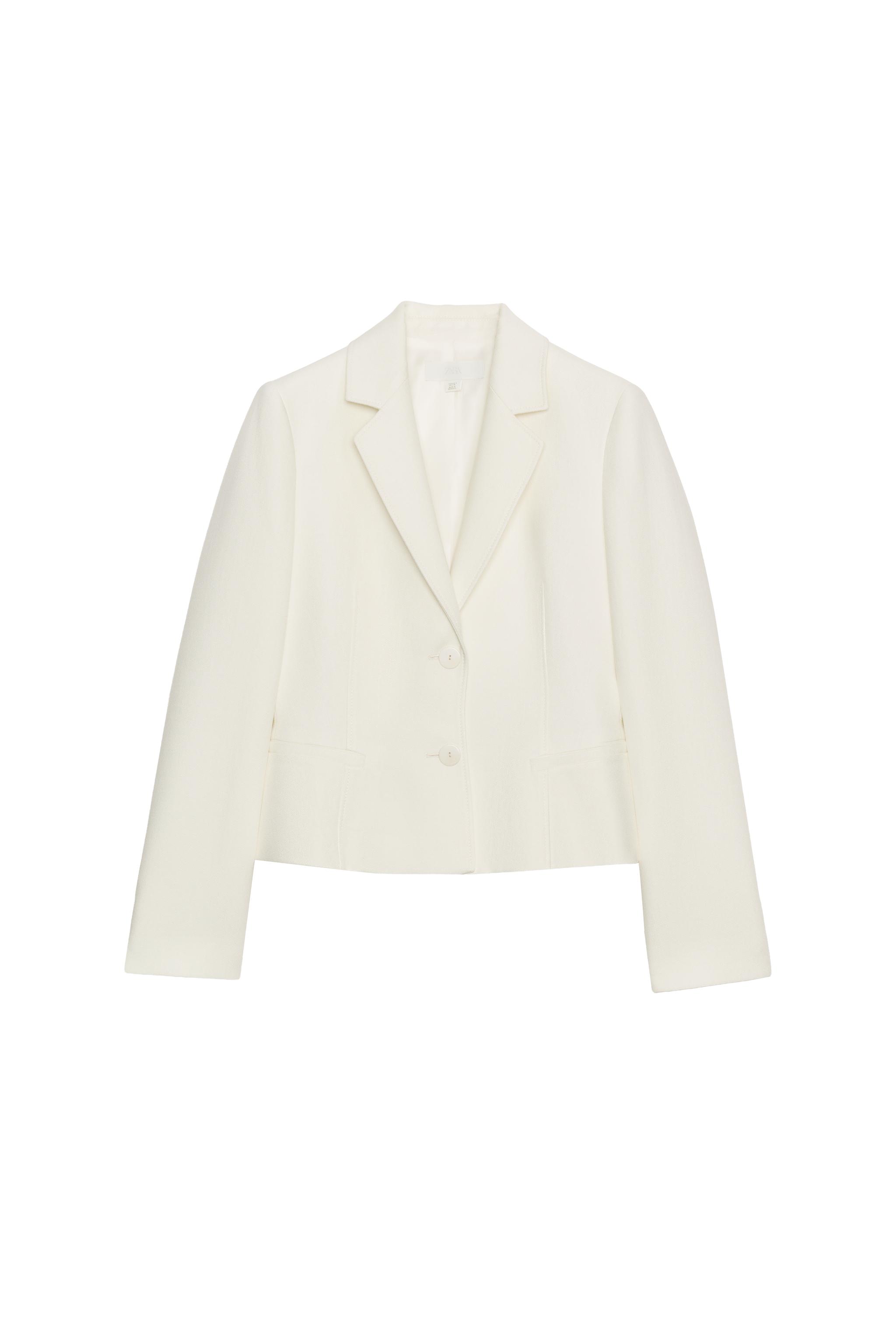 TAILORED BLAZER WITH SHOULDER PADS - Ecru | ZARA United States