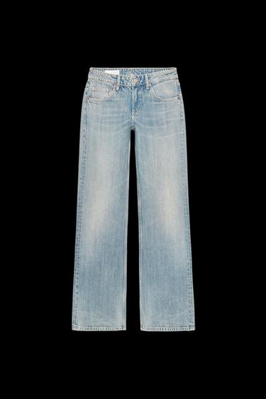 TRF WIDE-LEG LOW-RISE JEANS - Blue / Grey by Zara