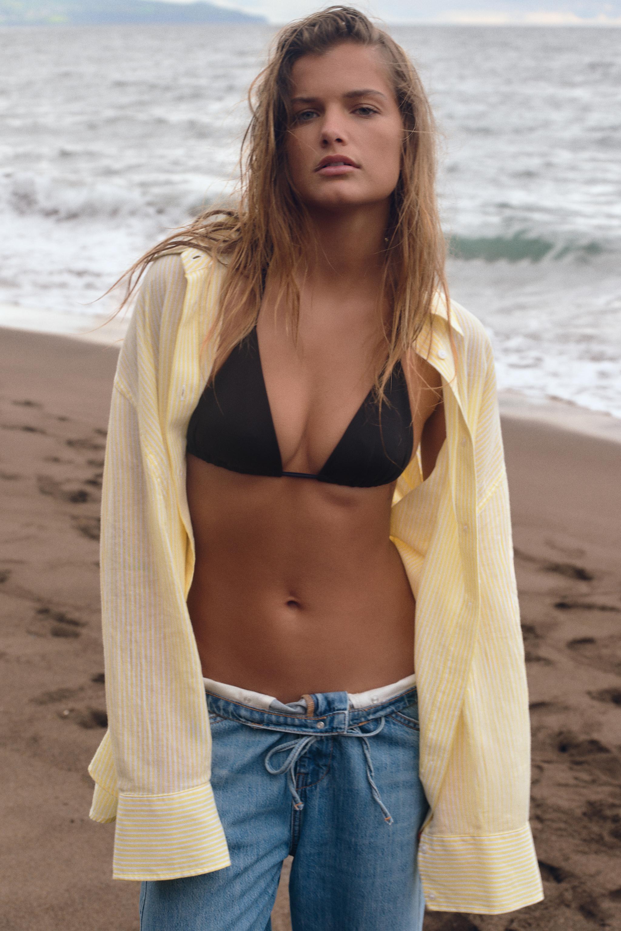 STRIPED GAUZE OVERSIZED SHIRT