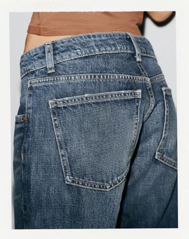 Zara TRF LOW RISE WIDE LEG JEANS - Blue