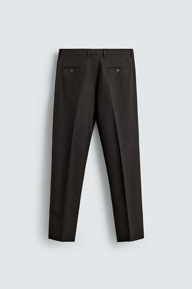 HOUNDSTOOTH SUIT TROUSERS - Dark brown by Zara - Image 5