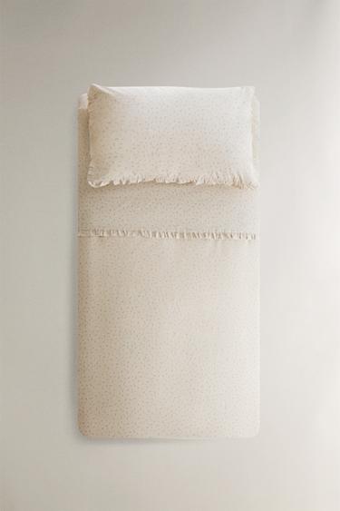 HOUSSE DE COUETTE ENFANT VOLANT FLEUR - Rose clair de Zara - Image 5
