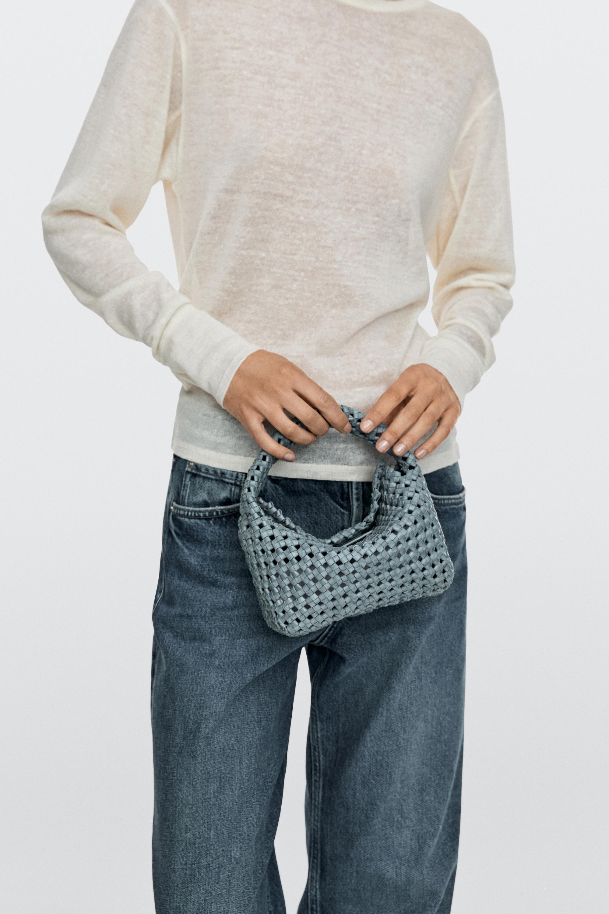 Mini sac en cuir tressé