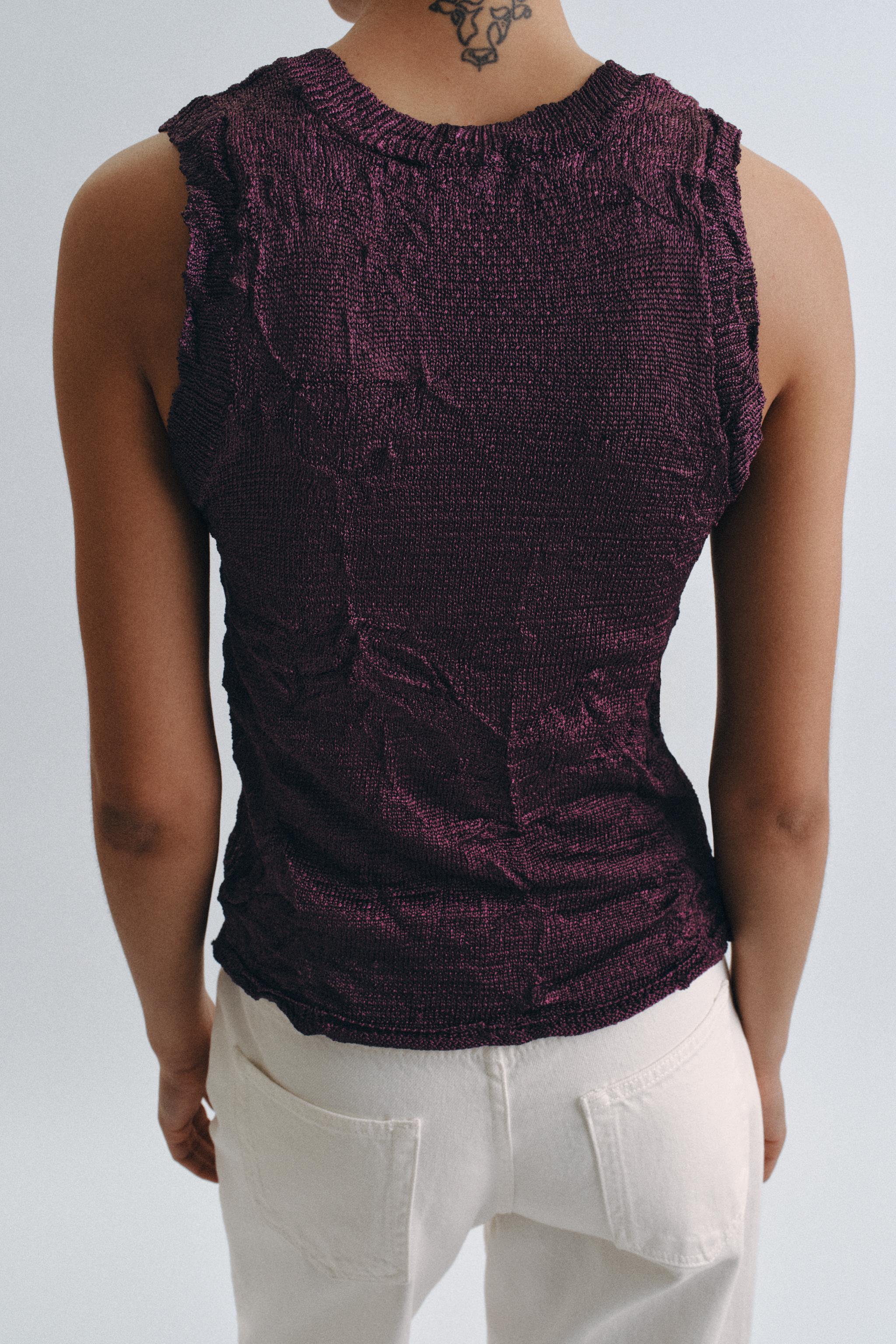 TOP EN MAILLE EFFET FROISSÉ